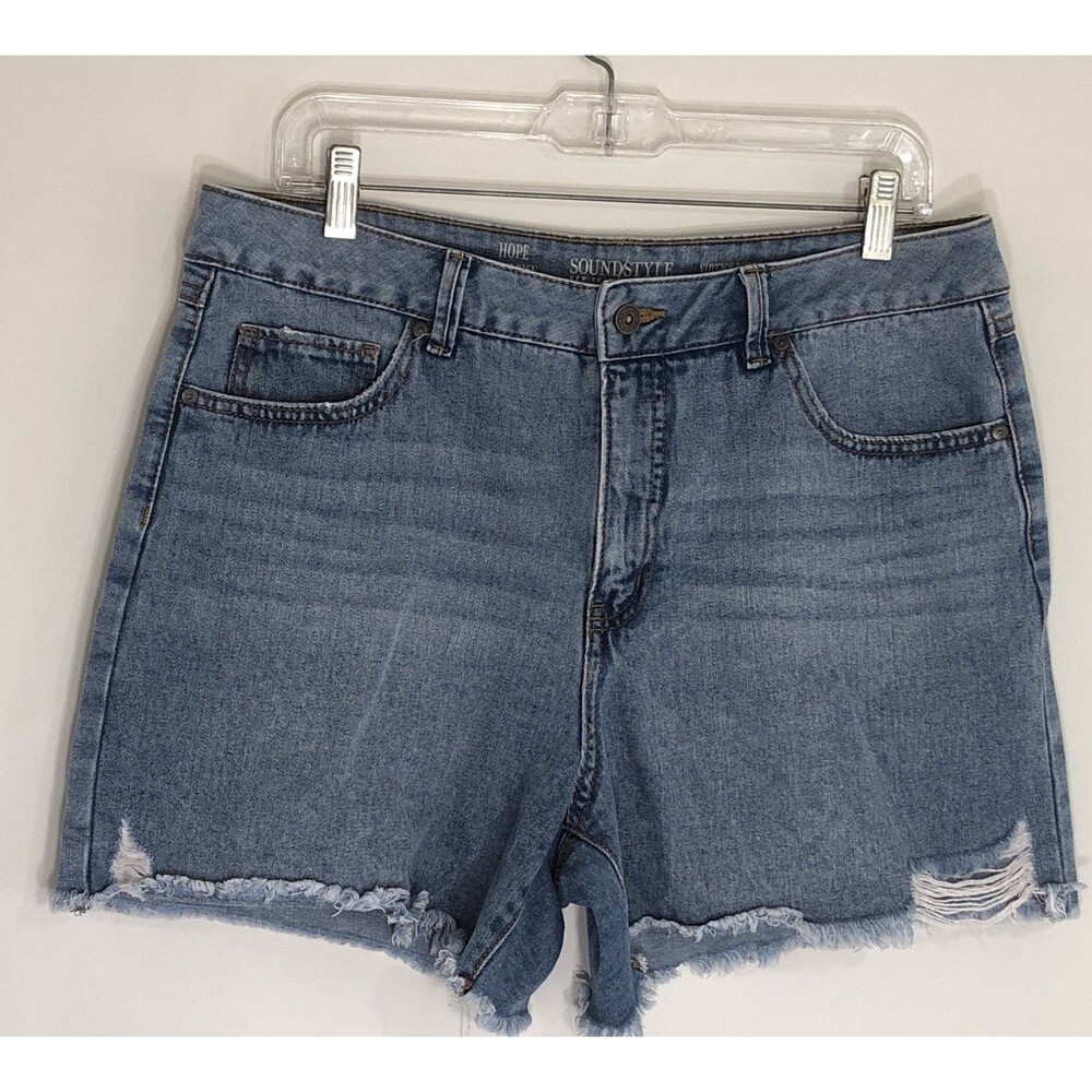 Sound Style HOPE High Rise Vintage Reunion Tummy Control Denim Shorts Sz 12
